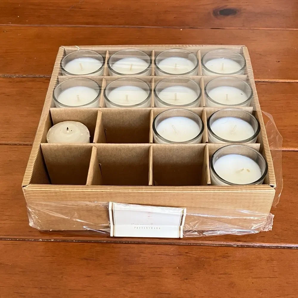 12 New Pottery Barn Votive Candles